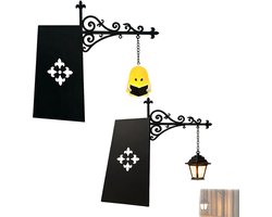 Boekenplankverlichting - Bibliotheeklantaarns - Leeslampjes voor 's nachts - Metalen boekensteunen - Decoratieve boekenplankverlichting - Nachtlampjes - Geschikt voor boekenplanken, klaslokalen, bibliotheken en Halloweenversieringen - Set van twee