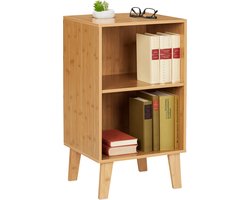 boekenrek - 2 vakken - 70 x 40 x 35 cm - retro - vintage - bamboe