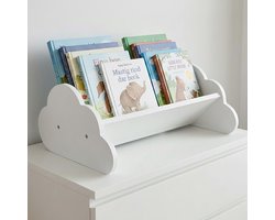Boekenrek - 43x17x29 cm - wit - wolkenvorm