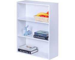 Boekenrek - 60x82x24 cm - wit - met 3 planken