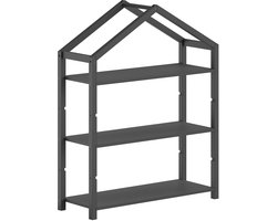 Boekenrek Dallas - 111x40x141cm - massief dennenhout - antraciet