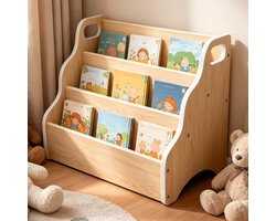 Boekenrek kind - 3 vakken - met handgrepen