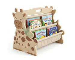 Boekenrek kind - hout - 4 vakken - giraf