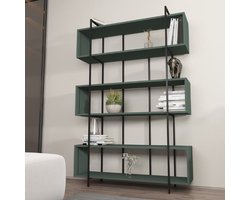 Boekenrek Woody Fashion | 120 x 30 x 180 cm | Green Black-design