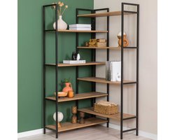 Boekenrek Woody Fashion | 94 x 94 x 177 cm | Atlantic Pine Black-design