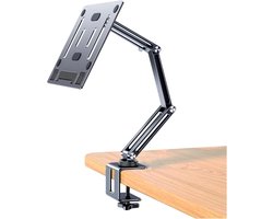 Boekenstandaard Lezen - Handsfree Houder - Online Leren - Verstelbare Hoek - 28 inch Grip - Grijs