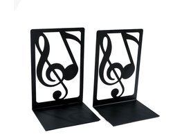 Boekensteun - 1 Paar - Boekenstandaard - Metalen Boekensteunen - Boekenhouder - Boeksteun - Stijlvol Ontwerp - Antislip Pootjes - Multifunctioneel Inzetbaar - Boekenplank voor uw bibliotheek, kantoor of woonkamer - 9*12*17 cm - Zwart