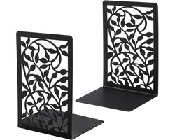 Boekensteun - 2 stuks - Luxe boekensteunen - Boekenstandaard met antislip - Metaal - Multifunctioneel Inzetbaar - Boekenstandaard - Boekenhouder - Boekenhouder strak design - 17.5×12×9cm - Zwart
