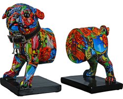 Boekensteun Graffiti Mopshond