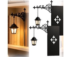 Boekensteun metaal - 2 stuks - Bibliotheeklantaarn - met Vintage Hanglamp - Decoratieve Boekenhouders - cadeau voor boekenliefhebbers - zwart