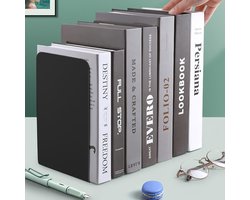 Boekensteun van metaal - verpakking van 4 stuks - 14 x 10 x 20 cm - boekenhouder organizer voor kinderen - boekenkast kantoor - elegant en robuust - metaal in stijlvol design - meubelvriendelijk boeksteun