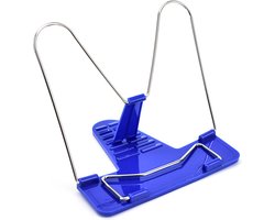 Boekensteun voor Boek Openhouden Tijdens Lezen - Blauw - RVS & Kunststof - 22*19 cm