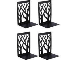 Boekensteunen - 4 stuks - Luxe boekensteun - Boekenstandaard met antislip – Boekenhouder - Boekenhouder strak design - Zwart - Sterk Metaal 4 stuk