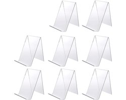 Boekensteunen - 8 Stuks - Bordenhouder - Schuifstandaard - Telefoonhouder - Visitekaartjes Houder - Boekenstandaard - Duurzaam - Verstelbare - Transparant - Voor Boeken, Kookboek, tijdschrift, ansichtkaart, kunstwerken - Acryl - 10*11.5*13cm