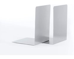 boekensteunen aluminium zilver, 1 paar 16 x 15 x 21 cm