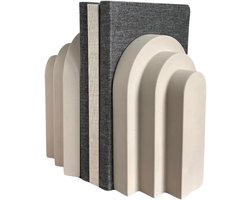 Boekensteunen - Decoratieve Boekensteunen - Boeken Organiseren - Zwaar Betonnen Materiaal - 2 stuks - Grijs