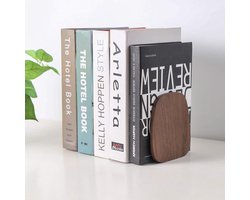 Boekensteunen - decoratieve boekenuiteinden - planken ondersteuning - voor boeken/dvd's/films - 14x12x108 cm (walnoot) boeksteun