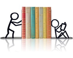 Boekensteunen – Decoratieve metalen boekensteunen – Unieke boekensteunen voor op kantoor – Ideaal voor leeshoekjes en plankdecoratie – Geschikt voor kantoren, scholen, bibliotheken en slaapkamers – Het perfecte cadeau voor boekenliefhebbers – Zwart
