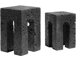 Boekensteunen Marmer - Decoratieve Steunen - Boeken Ordenen - Zwaar Uitvoering - 10x10x10 mm - Antiek Zwart