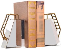 Boekensteunen Metaal - Boeksteunen Decoratief - Boeken Organiseren - Kristal Cilinder Design - 10 x 6 x 16cm - Multicolor