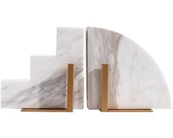 Boekensteunen Set - Decoratieve Stoppers - Boeken Organiseren - Zwaar Marmer Metaal - 13x14 cm - Niet gespecificeerd