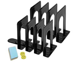 Boekensteunen set van 4 paar - Zwart metalen boekensteunen - 19 x 12 x 15 cm