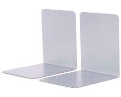 Boekensteunen van Metaal voor Stabiele Boekencollecties - 2 Stuks 14x12x14 cm Zilver