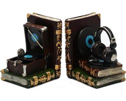Boekensteunen Vintage Decoratief - Boeksteunen Muziek - Boeken Organiseren - Gedetailleerd Muziekdesign - 30x15x17 cm - Multicolor