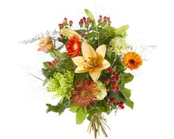 Boeket Gemengde oranje bloemen