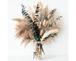 Boeket - met groen pampasgras – Droogbloemen boeket - Droogbloemen - 100 Stuks 40-45cm - Bloemen - Decoratie Woonkamer - Pampasgras - Droogboeket - boeket - romantisch - cadeau Geschikt Voor hem/haar - Valentijnsdag