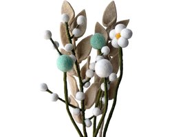 Boeket van handgemaakte vilten bloemen, eerlijke handel, duurzame decoratie van vilt, realistische kunst- textielvilten bloemenset, stoffen bloemen, vilten bloemen, Maria