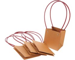 Boeketdozen Vetplantenpot - Papieren Zakken - Bloemen Presenteren - Met Handvatten - 33.50X11.50X10.50CM - Khaki