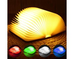 Boeklamp – Tafellamp Slaapkamer met 6 verschillende kleuren – Sfeerverlichting – Book Light – Nachtlamp USB oplaadbaar – Vloerlamp – Wandlamp - ‎12 x 9 x 2,5 cm