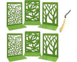 Boeksteunen boekensteun van metaal, boekenhouder, plank, boekenleggers inbegrepen, boekenhouder, cd-dvd-maphouder voor bureau, thuiskantoor, kinderen, 3 paar, groen
