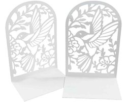 Boeksteunen metaal wit - Boekhouder - Modern en Rond - 1 Paar - Wit