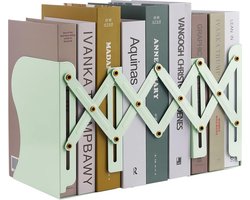 Boeksteunen, verstelbaar, uitbreidbaar, metaal, kinderboekenstandaard, tijdschriftenmap, antislip, boekenhouder voor keuken, kantoor, school, bibliotheek (macaron lichtgroen)