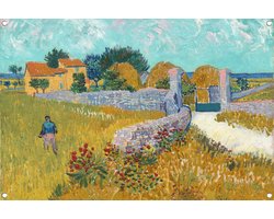 Boerderij in de Provence - Vincent van Gogh posters - Boerderij tuinposter - Tuinposters Architectuur - Tuinschilderij voor buiten - Tuin accessoires - Tuin decoratie tuinposter 75x50 cm