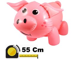 Boerderij thema opblaasbare varken roze 55 cm - Varken/big dieren feest decoratie/versiering