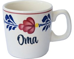 Boerenbont Beker Mok 0,2L met tekst Oma