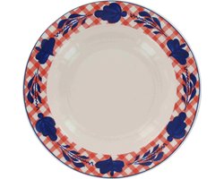 Boerenbont Bonter Diep Bord - Ø 22 cm - Rood