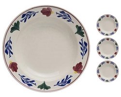 Boerenbont diep eetbord 24cm set van 4 stuks