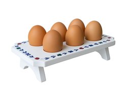 Boerenbont eierrekje voor 6 eieren-wit