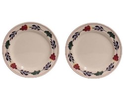 Boerenbont ontbijtborden rond 21cm - set van 2 Stuks