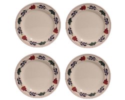 Boerenbont ontbijtborden rond 21cm - set van 4 Stuks