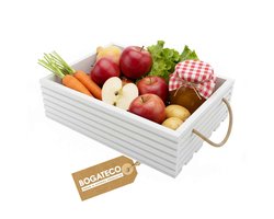 BOGATECO Houten kist Natuur 50x35x14,5 cm Houten kist Decoratie Houten doos Fruitkist Groentekist Houten kist voor opslag Opbergdoos Kist Hout Cadeau Decoratie Wijnkist WIT