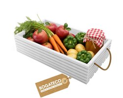 BOGATECO Houten kist Natuur 60x35x14,5 cm Grote houten kist Houten doos Decoratie Houten kisten Fruitkist Groentekist Houten kist voor opslag Opbergdoos Kist Hout Cadeau Decoratie Wijnkist WIT