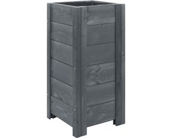 BOGATECO plantenbak van hout | Bloempot Perfect voor tuin | Waterdicht | Met Agro-Textiel | 39 x 39 x 79cm | antraciet
