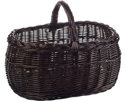 BOGATECO | Rieten mand met handvat om te winkelen in natuurlijke kleur of geverfd in 3 verschillende kleuren winkelmand 45x30x35cm