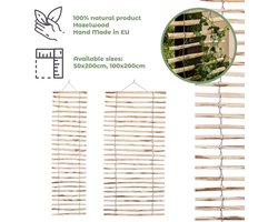 BOGATECO traliewerk van hazelnoot voor klimplanten | 100x200cm | Houten hekwerk perfect voor de tuin | Natuurlijk