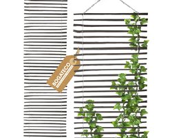 BOGATECO traliewerk van hazelnoot voor klimplanten | 100x200cm | Houten hekwerk perfect voor de tuin | Zwart